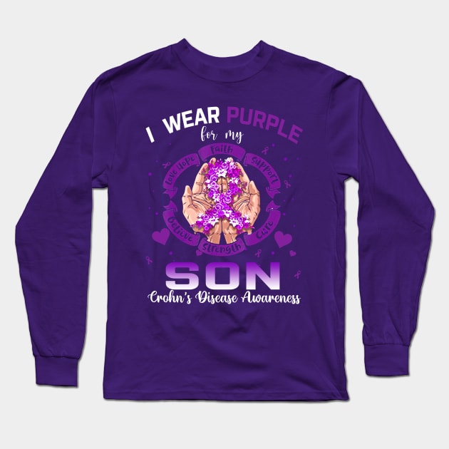 I Wear Purple For My Son Crohn's Disease Awareness Long Sleeve T-Shirt by thavylanita